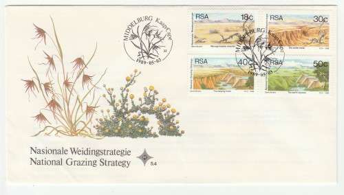 1989 RSA National Grazing Strategy FDC 5.4 and Postcard # 91 -94 Set