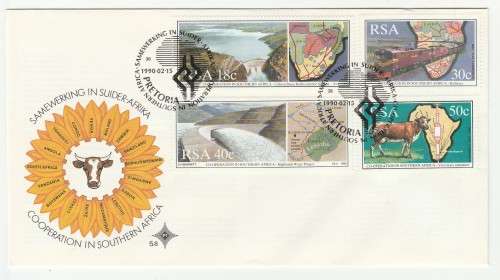 1990 RSA Interdependence and Co-operation in South Africa FDC 5.8 and S16 Set
