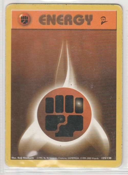 1995, 96, 98 Nintendo Creatures GAMEFREAK/Pokemon - Gen I Base Set 2 - Fighting Energy 25/130