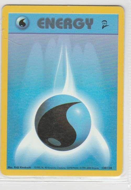 1995, 96, 98 Nintendo Creatures GAMEFREAK/Pokemon - Gen I Base Set 2 - Water Energy 130/130