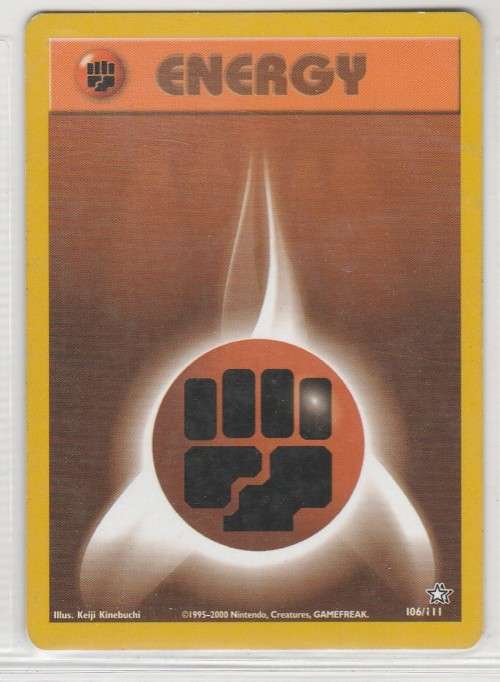 1995-2000 Nintendo, Creatures GAMEFREAK/Pokemon - Gen II Neo Genesis - Fighting Energy 106/111