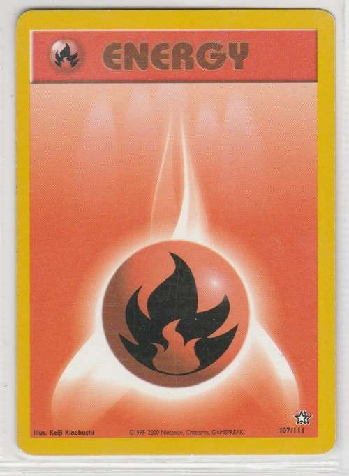 1995-2000 Nintendo, Creatures GAMEFREAK/Pokemon - Gen II Neo Genesis - Fire Energy 107/111