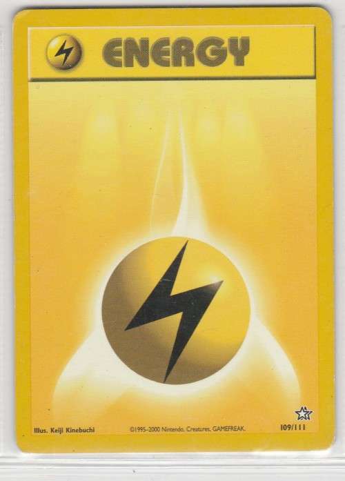 1995-2000 Nintendo, Creatures GAMEFREAK/Pokemon - Gen II Neo Genesis - Lightning Energy 109/111