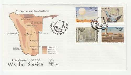 1991 Namibia Centenary of the Weather Service FDC 1.5