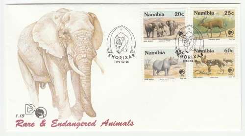 1993 Namibia Rare and Endangered Animals FDC 1.13