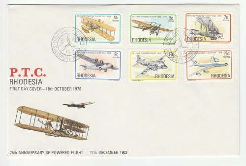 1978 Rhodesia 75th Anniversary of Powered Flight 17th December 1903 FDC