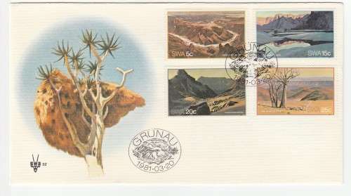 1981 South-West Africa Fish River Canyon FDC 32 and Blocks