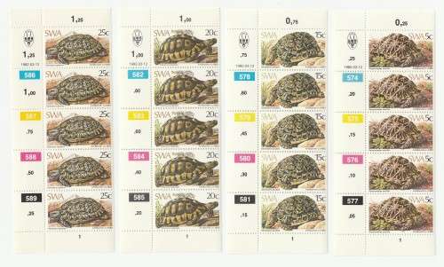 1982 South-West Africa Tortoises FDC 36 and Blocks
