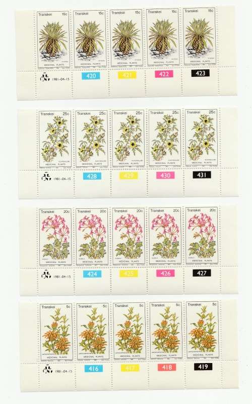 1981 Transkei Medicinal Plants 2 FDC 1.22 and Blocks