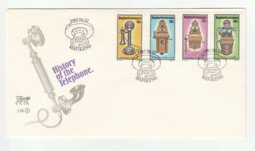 1983 Bophuthatswana The History of the Telephone 3rd Set of the Series FDC 1.26 3