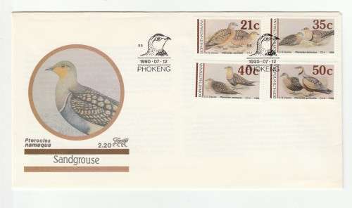 1990 Bophuthatswana Sandgrouse FDC 2.20