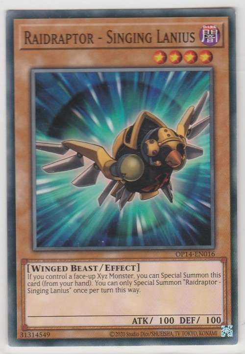 Yu-Gi-Oh! - Raidraptor - Singing Lanius - OTS Tournament Pack 14 (OP14-EN016) - Common