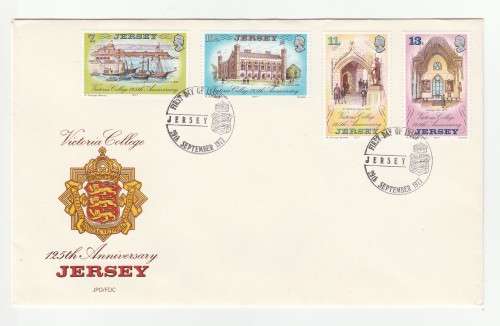 1977 Jersey Channel Islands Victory College 125th Anniversary FDC