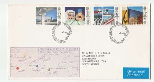 1987 GB British Architects in Europe Royal Mail FDC