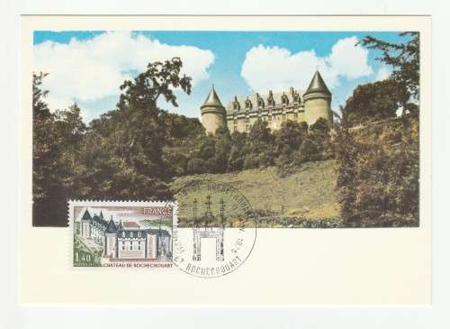1975 France 11/01/75 Serie Touristique Chateau De Rachechouart FDC and Maxicard Set