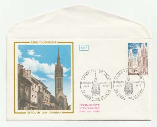 1975 France 25/01/75 Serie Touristique Palais de Justice de Rouen FDC and Maxicard Set