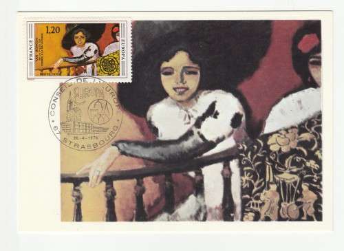 1975 France 26/04/75 Van Dongen Femmes a la Bulustrade FDC and Maxicard Set