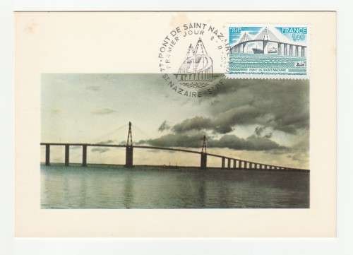 1975 France 08/11/75 Les Grandes Realisations Francaises Le Pont de St-Nazaire Maxicard