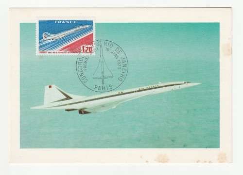 1976 France 10/01/76 Concorde Premier Vol Commercial Paris - Rio de Janeiro Maxicard