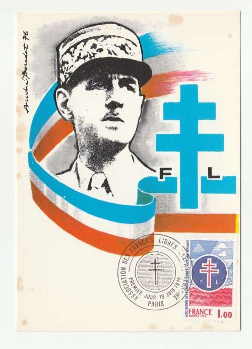 1976 France 19/06/76 30eme Anniversaire de l`Association des Francais Libres Maxicard