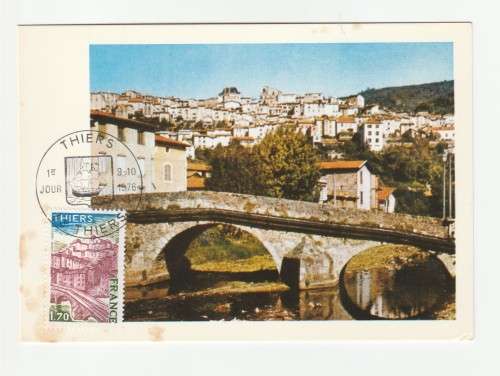 1976 France 09/10/76 Thiers (Puy de Dome) Le Pont Du Moutier Maxicard