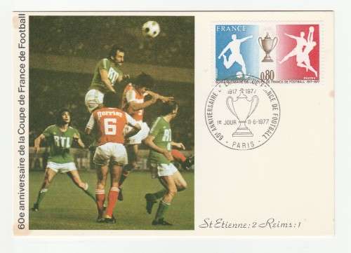 1977 France 11/06/77 60e Anniversaire de la Coupe de France de Football Maxicard