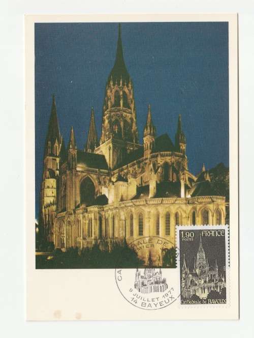 1977 France 06/07/77 Cathedrale de Bayeux Maxicard
