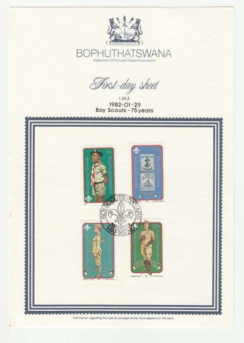 1982 Bophuthatswana Boy Scouts - 75 years First-Day Sheet 1.20.5