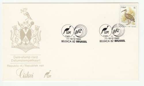 1982 Ciskei Belgica 82 Brussel Date-stamp Card