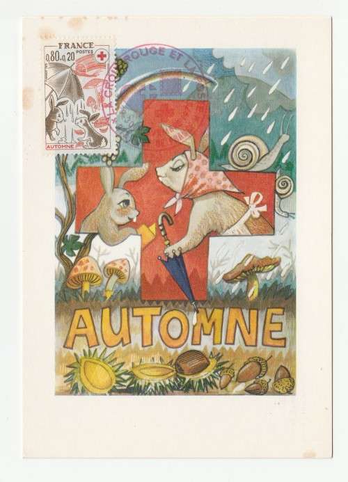 1975 France 30/11/75 Serie Croix Rouge Les Saisons L`Automne Maxicard