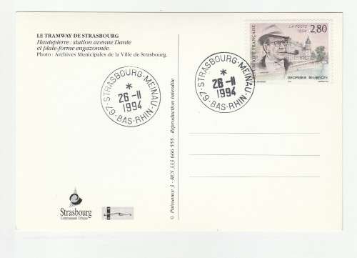 1994 France 26/11/94 Le Tramway De Strasbourg Carte Postale