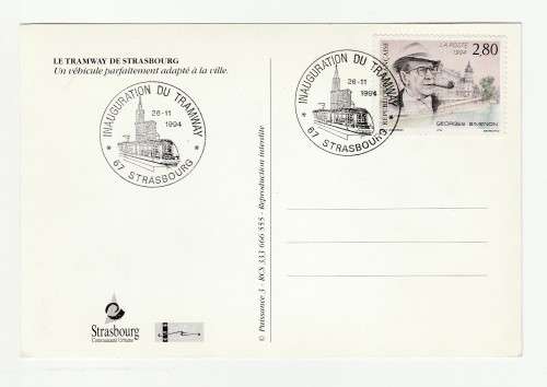 1994 France 26/11/94 Le Tramway De Strasbourg Carte Postale