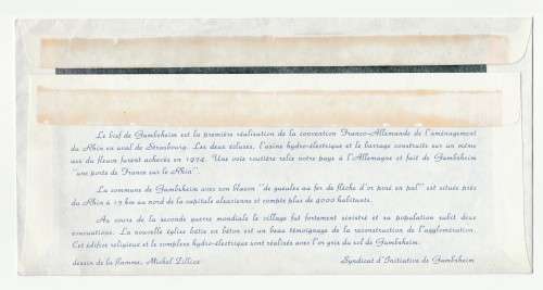 1982 France 10/07/82 Syndicat D`Initiative Gambsheim (Bas-RHIN) #154 FDC
