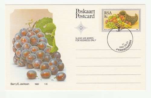 1982 RSA Fruit Postcard Set1-10 *Franschhoek