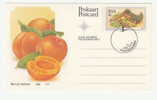 1982 RSA Fruit Postcard Set1-10 *Franschhoek
