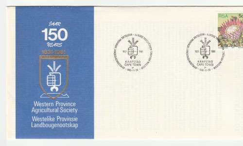 1981 RSA Western Province Agricultural Society Commemorative Cover and Date-stamp Card Set