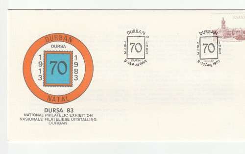 1983 RSA DURSA 83 National Philatelic Exhibition Commemorative Cover and Date-stamp Card Set