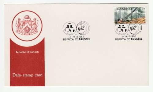 1982 Transkei BELGICA 82 Brussel Date-stamp Card S11