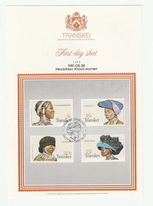 1981 Transkei Headdress: Xhosa women First-day Sheet 1.23.3