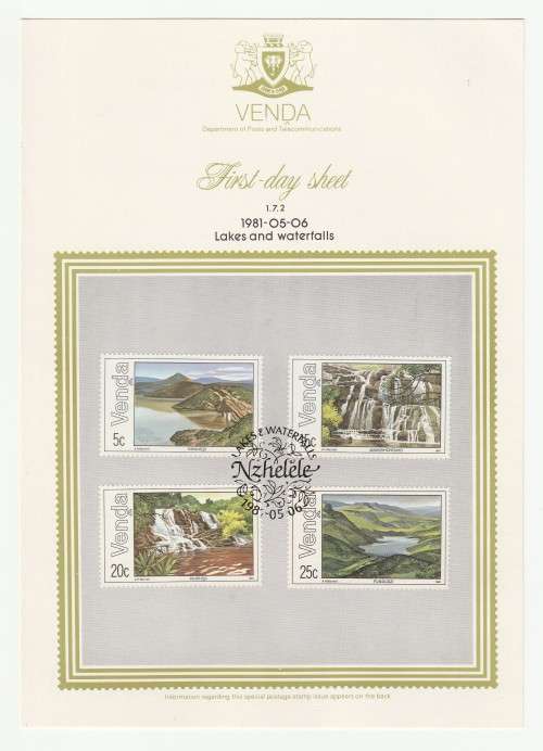 1981 Venda Lakes and Waterfalls First-day Sheet 1.7.2