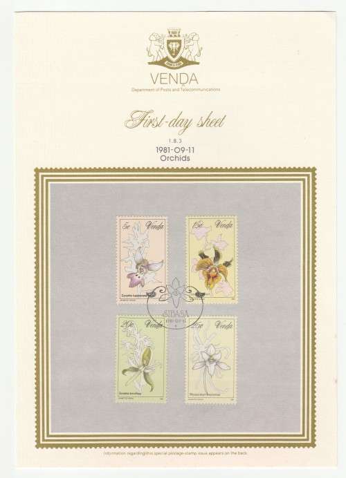 1981 Venda Orchids First-day Sheet 1.8.3