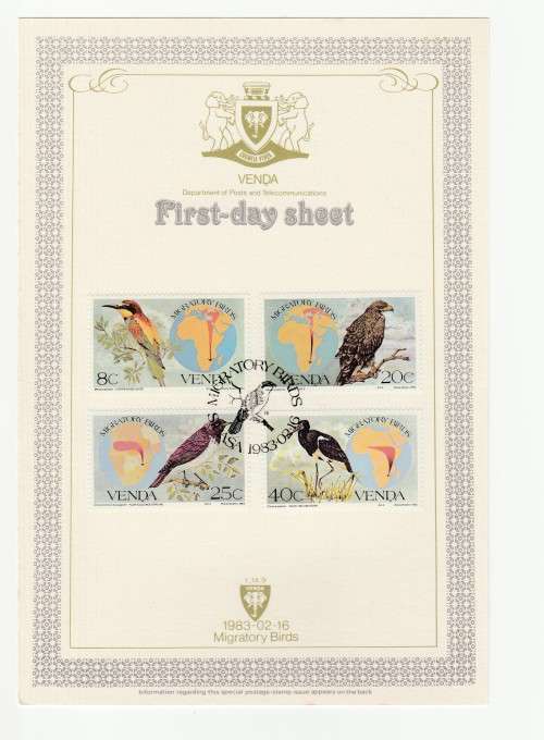 1983 Venda Migratory Birds First-day Sheet 1.14.9