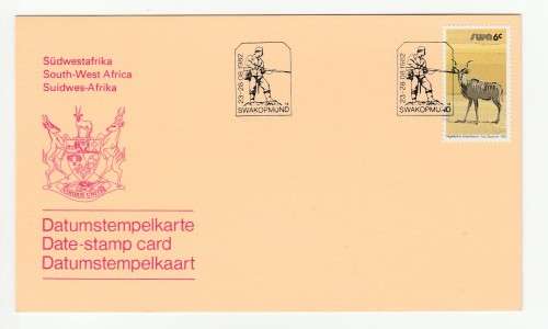1982 South-West Africa National Stamp Exhibition Commmemorative Cover and Date-stamp Card Set