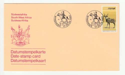 1982 South-West Africa National Stamp Exhibition Commmemorative Cover and Date-stamp Card Set