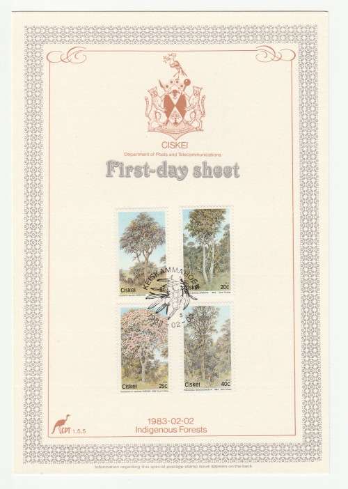 1983 Ciskei Indigenous Forests First-day Sheet 1.5.5