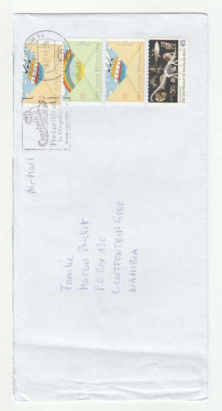 2011 Germany Post: Greetings Stamp (IV) 55ct, 2010 Bicentenary of Natural History Museum Berlin 45ct