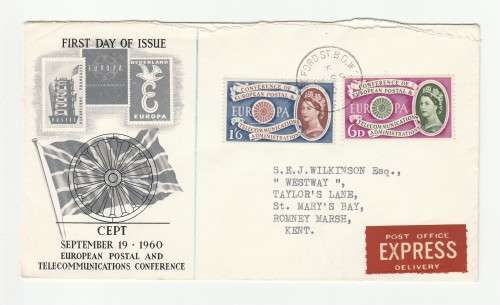 1960 GB CEPT European Postal and Telecommunications Conference FDC