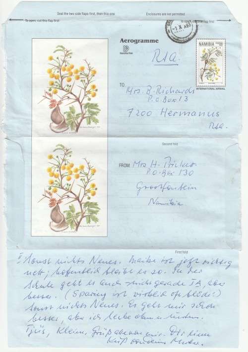 1995 Namibia Aerogramme Flora