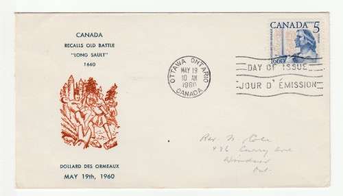 1960 Canada Centenary of the battle of Long Sault FDC