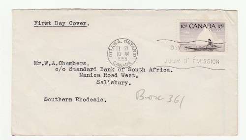 1955 Canada Eskimo Hunter FDC